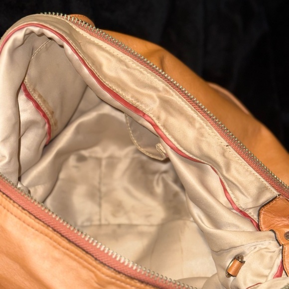 Coach Orange/Tan Leather Shoulder Bag - Picture 11 of 16